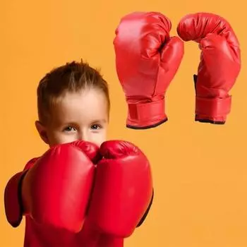 1 пара боксерских перчаток из искусственной кожи, профессиональные тренировочные муай-тайские бесплатные спарринги, боевая тяжелая боксерская груша, перчатки для взрослых и детей, защита рук Kid