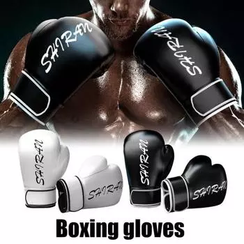 1 пара боксерских перчаток из искусственной кожи для профессиональных тренировок по тайскому боксу, свободный спарринг Kid чёрный
