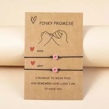 1 пара браслетов для пар, плетеный ночник, браслеты унисекс, декор в форме сердца, регулируемые валентинки розы красного