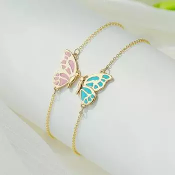 1 пара браслетов для пар, яркий блеск, регулируемая удлинительная цепочка, предотвращающая аллергию, универсальные декоративные подарки золотистый