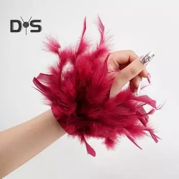 1 пара браслетов из перьев, регулируемая лента, роскошный многослойный браслет с подвесками из перьев, аксессуары для вечеринок на Хэллоуин и косплея