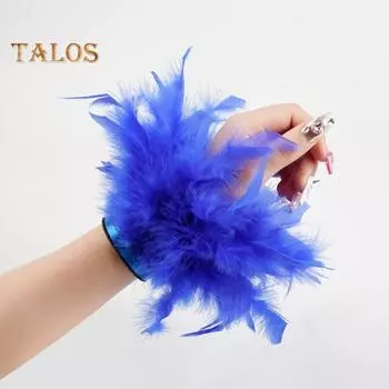 1 пара браслетов из перьев, регулируемая лента, роскошный многослойный браслет с подвесками из перьев, аксессуары для вечеринок на Хэллоуин и косплея