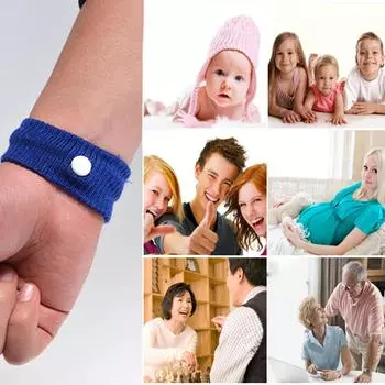 1 пара браслетов против тошноты, укачивания в машине, морской болезни, укачивания чёрный