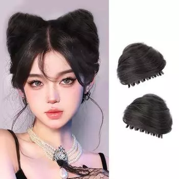 1 пара булочек с кошачьими ушками для ношения, мини-заколка для волос с когтями, легко регулируемая толщина, мягкая темно-коричневого