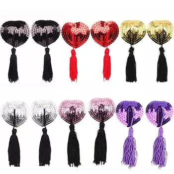 1 пара бюстгальтер с кисточками в форме сердца, бюстгальтер для груди, женское нижнее белье, сексуальные женские силиконовые накладки