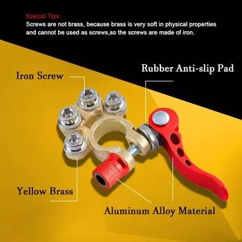 1 пара быстроразъемных автомобильных кабелей, разъемы, автомобильный аккумулятор, основной кабельный зажим, винтовое соединение для автомобиля, грузовика чёрный/красный