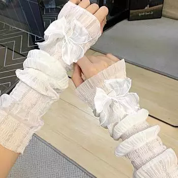 1 пара быстросохнущих нежных шелковых милых балетных носков двойного назначения с бантом и солнцезащитным рукавом