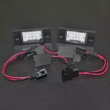 1 пара Canbus без ошибок, белые 18SMD светодиодные лампы освещения номерного знака для VW Touareg Tiguan Golf 5