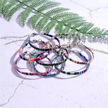 1 пара цепочек для ног, подарок ручной работы, цветная стильная пляжная цепочка для ног в стиле бохо, модные украшения