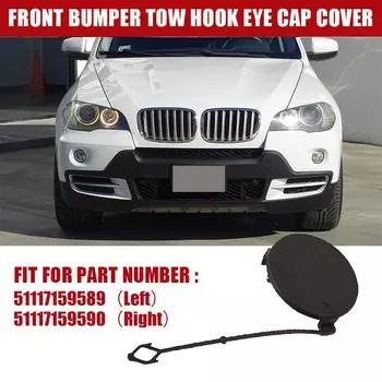 1 пара чехлов для буксировочного крюка переднего бампера автомобиля, подходит для BMW X5 2007-2010 51117159589 51117159590