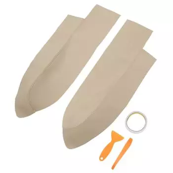 1 пара чехлов для подлокотника передней двери из микрофибры, аксессуары для салона автомобиля, замена для бежевый