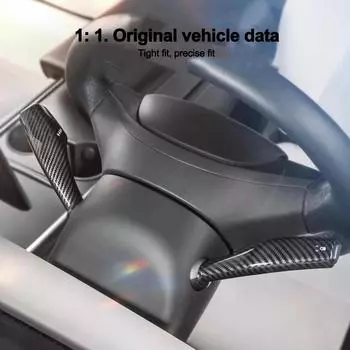 1 пара чехлов для рычага переключения передач для Tesla Model 3/Y, защита ручки рулевого рычага, чехол для рычага переключения передач из углеродного волокна