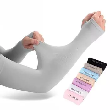 1 пара чехлов для защиты от солнца из ледяного шелка, налокотники унисекс, нарукавники для езды на велосипеде, бега, рыбалки, вождения, крутые анти-УФ-рукава standard фиолетовый