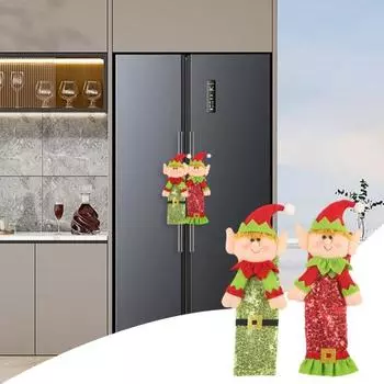 1 пара чехлов на ручки холодильника Рождественский эльф чехлы на ручки холодильника легко