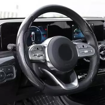 1 пара чехлов на руль автомобиля из углеродного волокна, нескользящие для Mercedes Benz ABCES Class W204 W205 W212 W213 W176 GLC CLA AMG W177