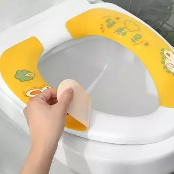 1 пара чехлов на сиденья унитаза изысканный узор универсальный моющийся практичный крой свободный мультяшный принт коврики для унитаза с подъемником для домашнего хозяйства L зелёный