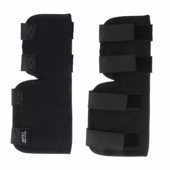 1 пара черных ножек для собак, защита колена и скакательного сустава, терапевтическая поддержка, ударопрочная защита для тренировок на открытом воздухе S чёрный