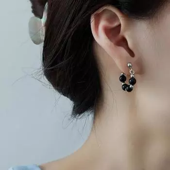 1 пара черных серег-капель из искусственного жемчуга, элегантные висячие серьги из бисера, женские серьги-кольца для пирсинга, ювелирные изделия, подарок 2pcs чёрный