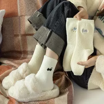 1 пара чулок Шелковые чулки Носки для мам Зимние носки Вышитые носки Носки для сна Толстые носки