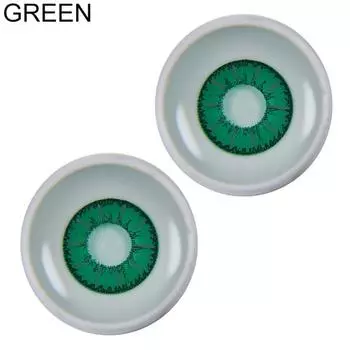 1 пара цветных контактных линз для ежегодного использования, косплей, вечерние, красочный макияж глаз зелёный