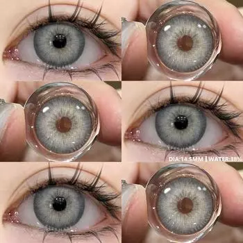 1 пара цветных контактных линз для глаз, модные голубые линзы для глаз, зеленые линзы, серые контактные линзы для глаз, годовые линзы для глаз