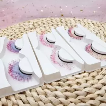 1 пара цветных накладных ресниц, легкие, безопасные, мини, модный градиент цвета, искусственный макияж для женщин O