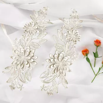 1 пара цветочной вышивки для шитья и рукоделия шампанского