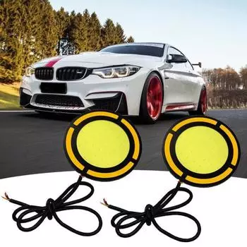 1 пара DC12V круглые водонепроницаемые автомобильные противотуманные фары COB LED DRL дневные ходовые огни
