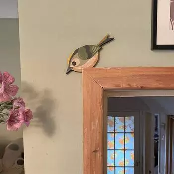 1 пара деревянных милых настенных украшений в виде птиц, деревенский красочный декор в виде летящих птиц, украшение для семейной гостиной, дверная рама