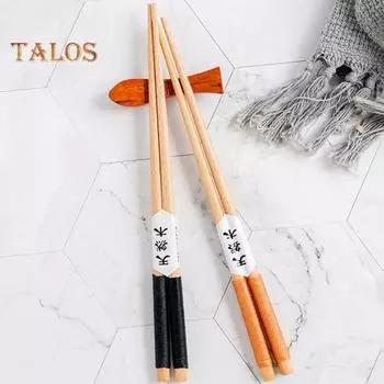 1 пара деревянных палочек для еды, экологически чистые, нескользящие, 3 вида стилей, отличные деревянные палочки с гладкой отделкой для дома