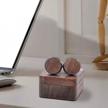 1 пара деревянных запонок с коробкой для хранения, портативная магнитная застежка, мужская рубашка во французском стиле, деревянные запонки, аксессуары для одежды коричневый