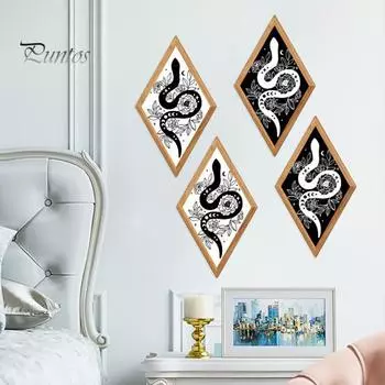 1 пара деревянных змей настенных украшений для дома, офиса, гостиной, внутреннего и наружного настенного искусства, современное деревенское украшение в виде змеи, подвесной знак в виде животного 2pcs B