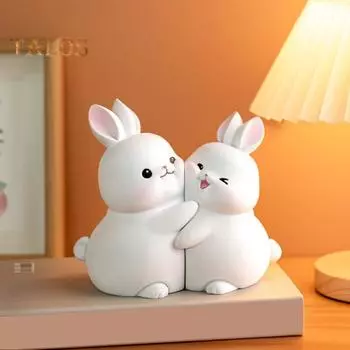 1 пара держателей для книг в виде кроликов из смолы, декоративный держатель для книг, фиксатор для домашнего офисного стола, книжной полки, украшение в виде кролика, пасхальный декор Rabbit
