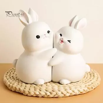 1 пара держателей для книг в виде кроликов из смолы, декоративный держатель для книг, фиксатор для домашнего офисного стола, книжной полки, украшение в виде кролика, пасхальный декор Rabbit