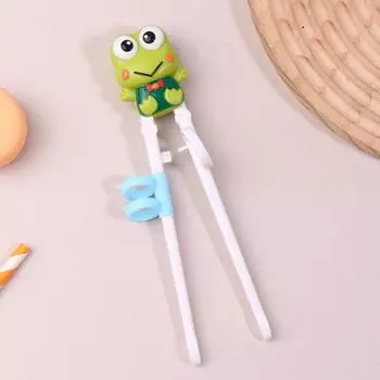 1 пара детских безопасных обучающих палочек для еды, мультяшная голова животного, детские тренировочные палочки для еды, многоразовая посуда