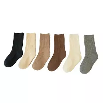 1 пара детских носков для мальчиков и девочек, простые бежевые кофейные носки цвета теленка для малышей, весна-осень, мягкие хлопковые детские школьные носки S
