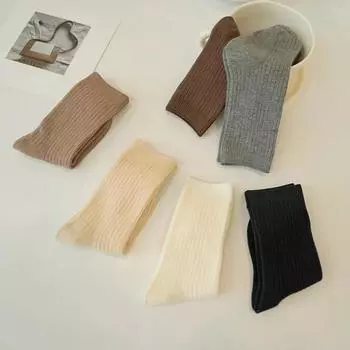 1 пара детских носков для мальчиков и девочек, простые бежевые кофейные носки цвета теленка для малышей, весна-осень, мягкие хлопковые детские школьные носки S