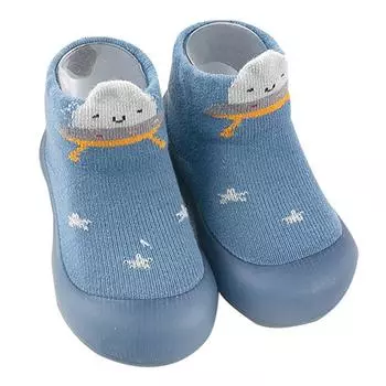 1 пара детских носков-обуви, противоскользящие, эластичные, мягкие, удобные, для дома и улицы, носки для ходьбы для малышей 20/21 4.9in синий