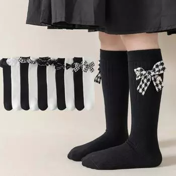 1 пара детских носков принцессы для девочек, милые кружевные носки с бантом и оборками для детей, весенне-осенние мягкие хлопковые детские школьные носки 33cm