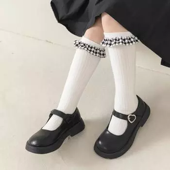 1 пара детских носков принцессы для девочек, милые кружевные носки с бантом и оборками для детей, весенне-осенние мягкие хлопковые детские школьные носки 33cm