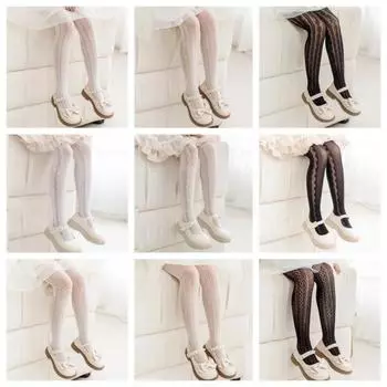 1 пара детских облегающих колготок принцессы с цветочным кружевом в стиле ретро для девочек, весенне-летние леггинсы, чулки, ажурные носки S