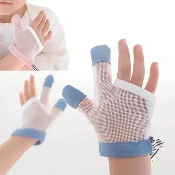 1 пара детских перчаток для предотвращения кусания пальцев и ногтей для детей, детские перчатки для сосания больших пальцев, детские перчатки против кусания и еды S-(thumb)