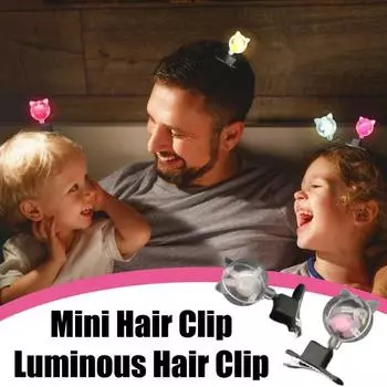 1 пара детских светодиодных заколок для волос с подсветкой, челка по бокам, зажим для волос, заколка для женщин и девочек, аксессуары для волос, реквизит для фотосессии, подарок на день рождения, Рождественский подарок Random Style