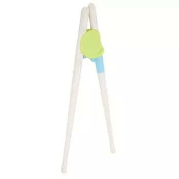 1 пара детских тренировочных палочек для еды, плоская закругленная головка, многоразовые, помощник для обучения палочкам зелёный