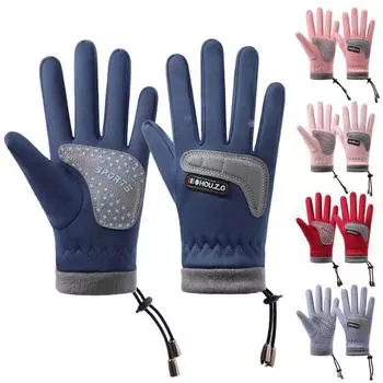1 пара детских водонепроницаемых зимних перчаток унисекс, нескользящие теплые перчатки с пятью пальцами, защита от холода, лыжные виды спорта, зимние велосипедные уличные аксессуары для L синий