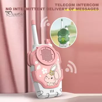 1 пара детский беспроводной домофон 300 м дальний радиус действия работающий от батареек мальчики девочки родитель-ребенок взаимодействие в помещении и на улице дети ручной домофон игрушка розовый