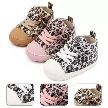 1 пара детской обуви, нескользящие компактные кроссовки с мягкой подошвой и леопардовым принтом, обувь для малышей на каждый день 13cm розовый