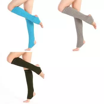 1 пара длинных носков для латинских танцев, гетры для ног, вязаные чехлы для ног, спортивная йога, 50 см озеро синий