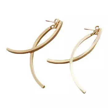 1 пара длинных висячих сережек из сплава для женщин, модные простые подвесные серьги, ювелирные изделия золотой