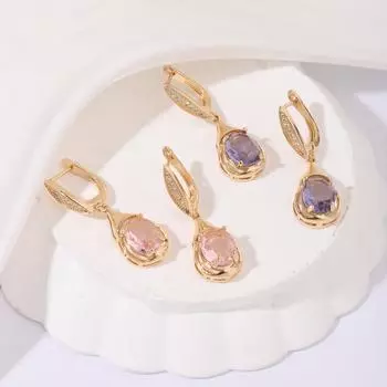 1 пара длинных висячих сережек с каплями воды и кубическим цирконием для женщин, модные индивидуальные украшения розовый